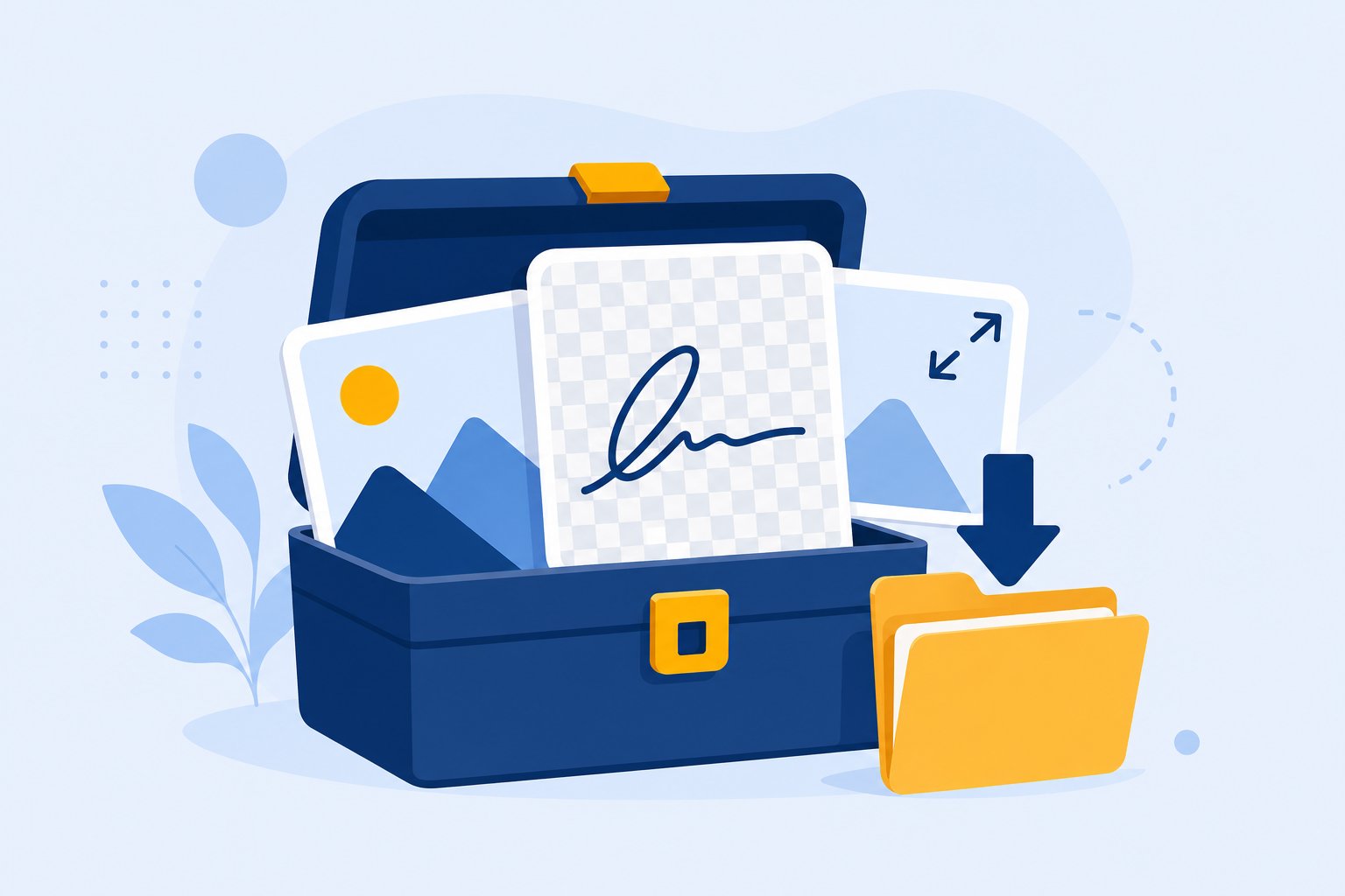 Toolbox of transparent signature image files for different platforms