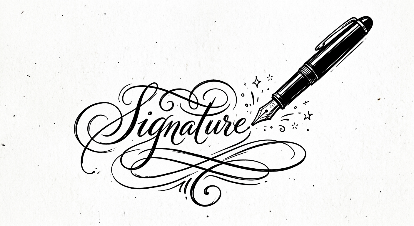 Signature generator pen decoration